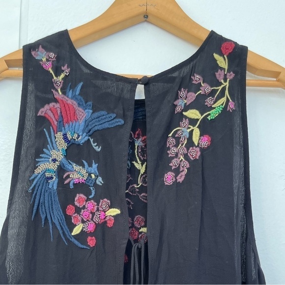 Free People Sleeveless Embroidered Blouse with Tassels - Picture 6 of 6